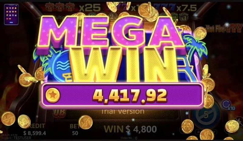 Hot Fire 777 - velká výhra na Prize Line